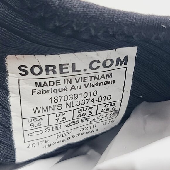 Sorel Women's Black Kinetic Sneak Slip-On High-Top Sneaker Shoes Size US 9.5 - Picture 9 of 11